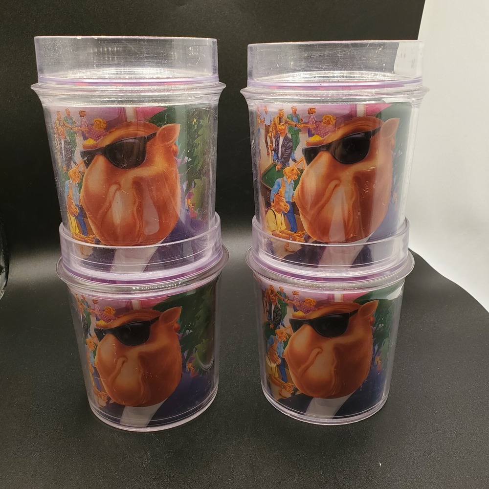 4 Vintage 1994 Smokin Joe Camel Thermo - serv 12 oz Tumbler Cups Joe's Place USA